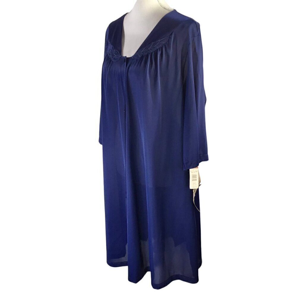 Vassarette Vintage Robe NWT Navy Blue Size XXXL 3XL Nylon USA Lightweight Gown